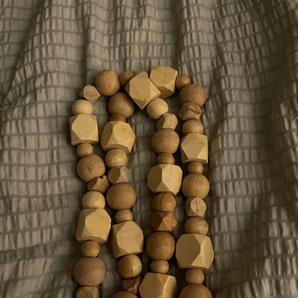 Solid Wooden Beaded Garland with Tassels One set. 6 feet Holiday Time